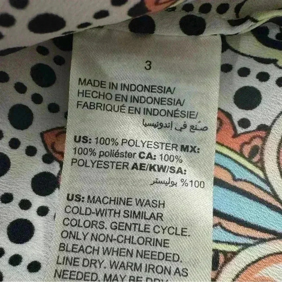 Chico’s Women’s Size 3 XL Long Sleeve Criss Cross V Neck Mixed Print Tunic - Picture 9 of 10